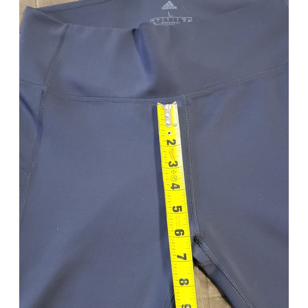 Adidas AeroReady Exercise Leggings Womens Sz Large Gray High Waist Logo Pockets - Picture 12 of 13
